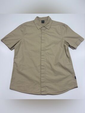 Oakley Beige Ripstop Button Up Shirt Regular Fit Outdoor Hiking Mens M
